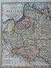 Poland Dismembered Provinces & Lithuania 1791 Neele engraved hand color map
