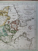 Kingdom of Denmark scarce 1818 Walch map Sjaelland Jylland Fyn Copenhagen