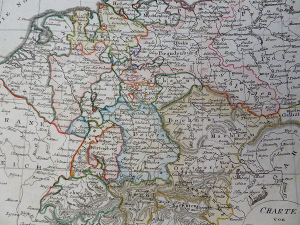 German Confederation Austria Prussia Switzerland Low Countries 1818 Walch map