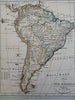 South America 1818 Walch scarce hand color map
