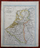 Kingdom Netherlands Nederland Belgium Holland Luxembourg 1818 scarce map