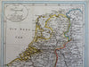 Kingdom Netherlands Nederland Belgium Holland Luxembourg 1818 scarce map