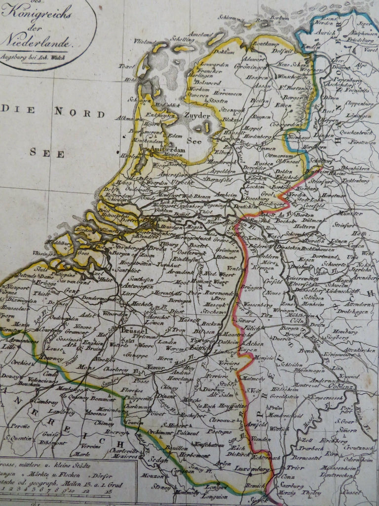 Kingdom Netherlands Nederland Belgium Holland Luxembourg 1818 scarce map