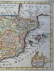 Iberia Spain & Portugal Hispania 1786 fin decorative hand colored scarce map