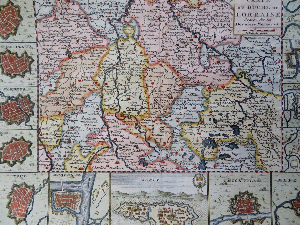 Duchy of Lorraine France Germany Nancy Metz Luxembourg 1708 de la Feuille map