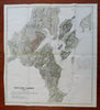 Portland Harbor Maine City Plan & Coastal Survey c. 1910 nautical navigation map