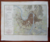Verona Italy Italia Detailed City Plan 1842 Allodi scarce engraved color map