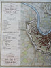 Verona Italy Italia Detailed City Plan 1842 Allodi scarce engraved color map