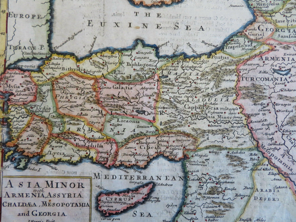 Asia Minor Anatolia Assyria Armenia Chaldea Mesopotamia Georgia 1709 Moll map
