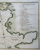 Cartagena Spain Murcia Coastal Chart Navigation c. 1750 Bellin hand color map