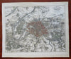Paris & Environs Versailles Montmartre Charenton c. 1850 detailed city plan