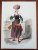 French Costume Prints Men's & Women's Fashion c. 1840-60 Lot x 5 prints