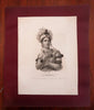 America Allegorical Portrait topless Indigenous Woman c. 1830's engraved print