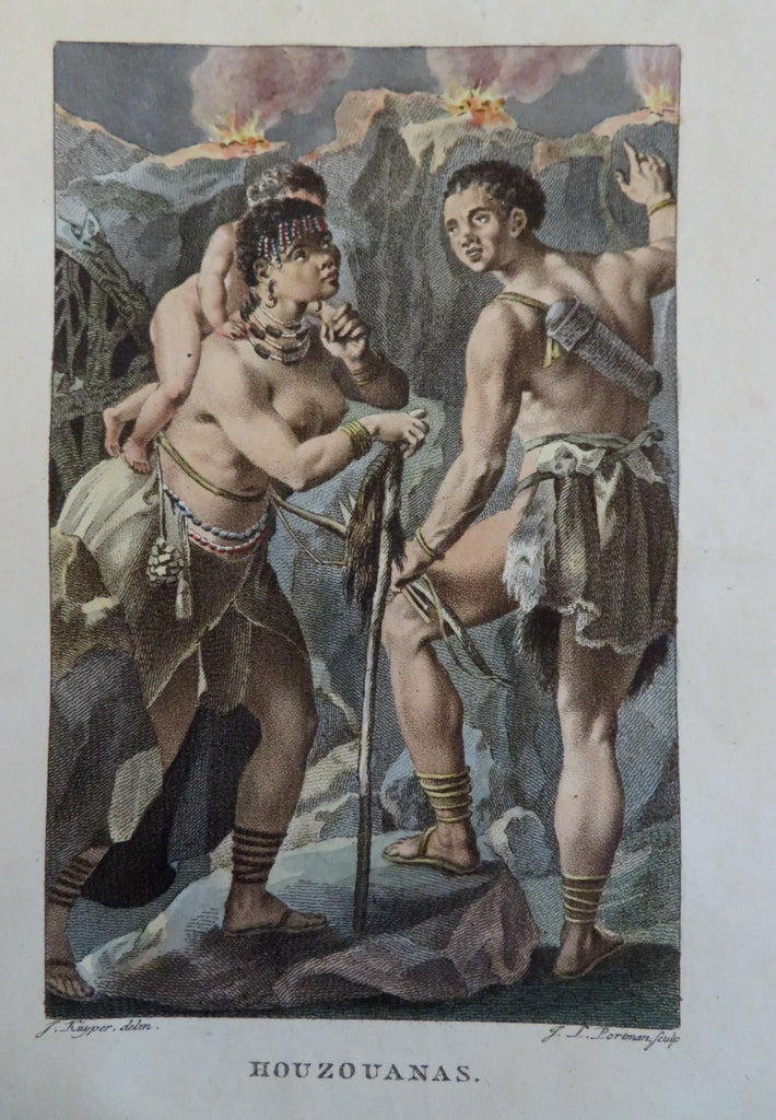 Houzouana South Africa Family Men's & Women's Volcanos c.1805 rare costume print