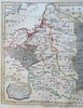 Poland Partition Prussia Austria Russia Lithuania 1807 Barlow old hand color map