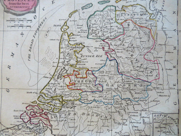 Seven United Provinces Netherlands Holland 1807 scarce Barlow hand color Map