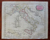 Italy Kingdom of Naples Papal States Tuscany 1807 Barlow scarce hand color Map