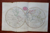 World Map Double Hemispheres Americas New Zealand Asia 1807 Barlow Engraved Map
