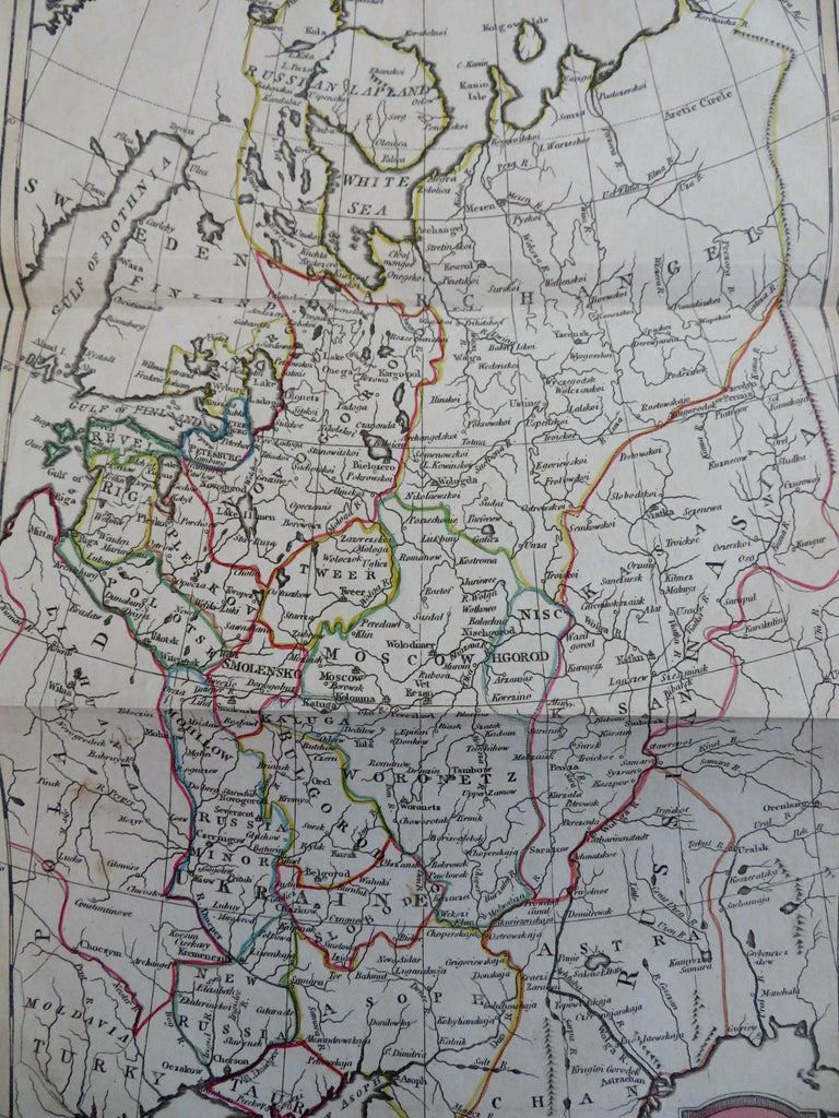 Russian Empire Muscovy Ukraine Crimea Poland Finland 1806 Barlow Engraved Map