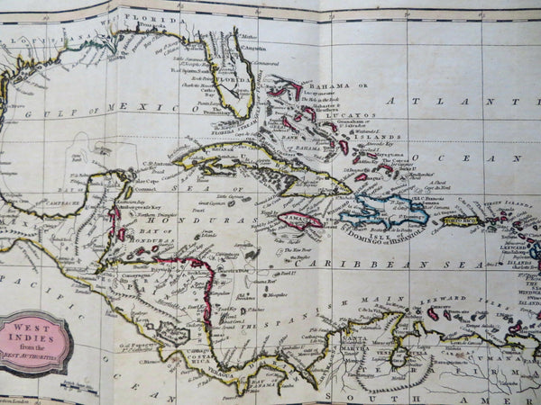 Caribbean Sea Cuba Bahamas Puerto Rico Jamaica Haiti 1806 Barlow engraved map