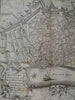 Antwerp Belgium Low Countries c. 1745 Basire large engraved city plan