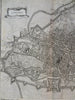 Ghent Flanders Brussels Siege Plan c. 1745 Basire engraved large city plan view