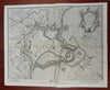 Menin Flanders Belgium c. 1745 Basire engraved city plan star forts