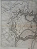 Menin Flanders Belgium c. 1745 Basire engraved city plan star forts