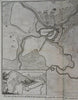 Dendermonde Flanders Belgium Siege Plan c. 1745 Basire engraved battle city view