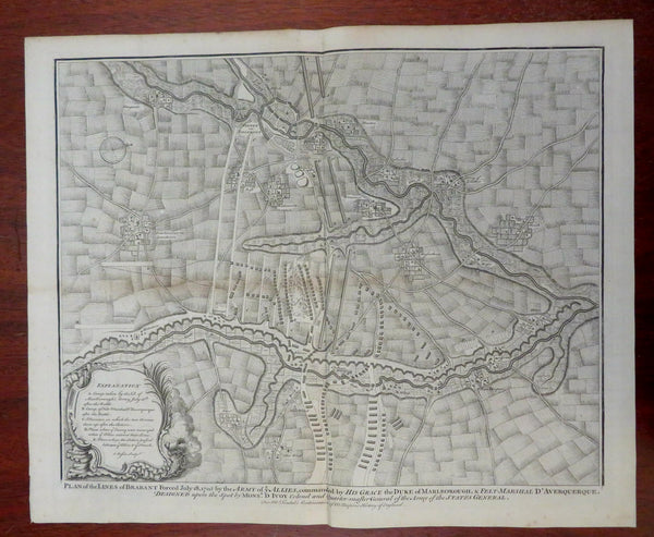 Battle of Elixheim War of Spanish Succession Marlborough 1745 Basire battle map