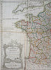Revolutionary France National Assembly 1790-2 Vaugondy 1793 Delamarche large map