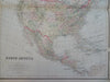 North America United States Mexico Canada Caribbean 1895 Bradley large HC map