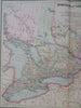 Canada Great Lakes Ontario Quebec Montreal Ottawa Toronto 1895 Bradley large map
