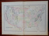 United States entire nation 1895 large hand color folio Bradley map