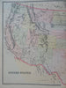 United States entire nation 1895 large hand color folio Bradley map