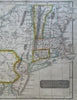 New England New York Pennsylvania New Jersey 1824 Cummings Hilliard scarce map