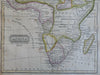 Africa continent Mts. of Moon Gold Coast 1824 Cummings Hilliard scarce map