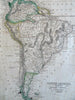 South America continent 1824 H. Morse engraved Cummings Hilliard scarce hc map