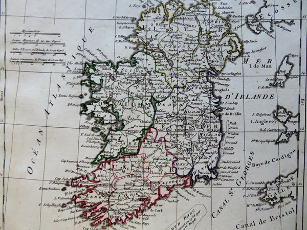 Ireland Munster Connaught Leinster Ulster Dublin 1806 Desray engraved map
