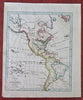 North & South America United States Canada Mexico Brazil 1818 Walch map