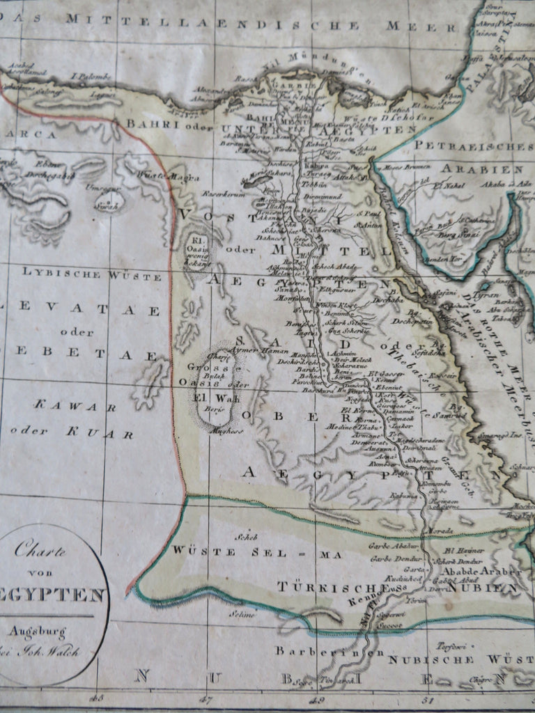 Egypt Ottoman Empire North Africa Nile River Red Sea Cairo 188 Walch map