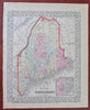 Maine state - Portland Harbor Augusta Portland Bangor Kittery 1870 Mitchell map