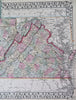 Virginia & West Virginia Richmond Norfolk Charleston 1870 Mitchell map
