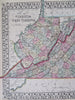 Virginia & West Virginia Richmond Norfolk Charleston 1870 Mitchell map