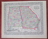 Georgia & Alabama Atlanta Savannah Montgomery Mobile 1870 Mitchell map