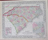 North & South Carolina state maps Charleston city plan 1870 Mitchell map