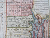 Rhode island Providence Wexford Kingstown Newport 1819 Lockwood engraved map