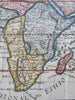 Africa continent c. 1750 Sanson engraved hand color map