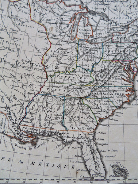 Eastern U.S. New England Northwest Territory Mississippi Territory 1810 rare map