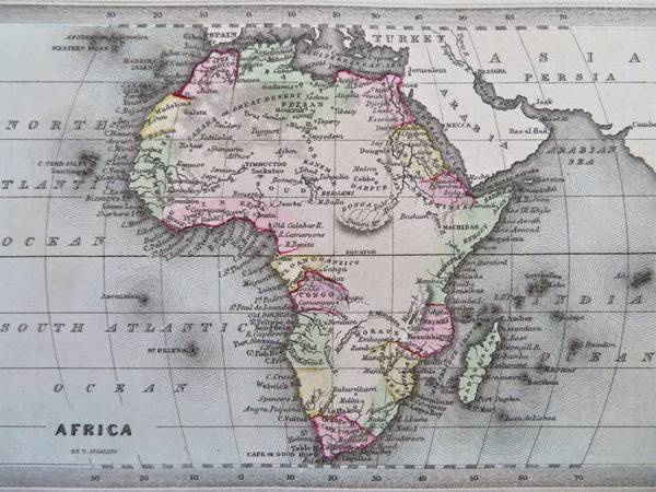 Africa Cape Colony Egypt Abyssinia Guinea Congo Madagascar 1830 miniature map